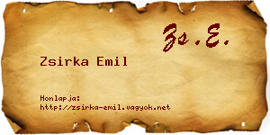 Zsirka Emil névjegykártya