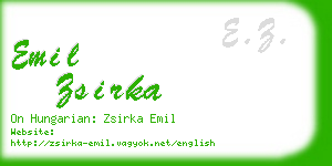 emil zsirka business card
